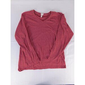 Starting Point Shirt Boys Large Red Long Sleeve V Neck Solid Basic Tee T-Shirt